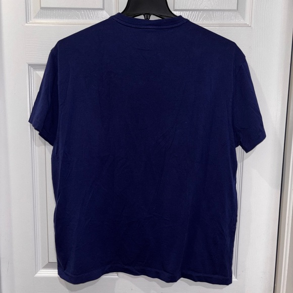 Polo Ralph Lauren Classic Fit V-Neck T-Shirt in navy blue cotton SZ L - Picture 4 of 7